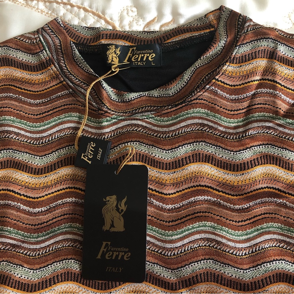 Farentino Ferre Italy Mock Neck short sleeve T-Shirt L